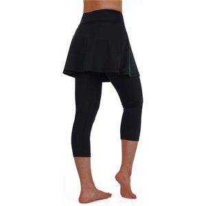 ANIVIVO Women Tennis Skirted Leggings with Pockets, Capris Yoga Leggings with Sk